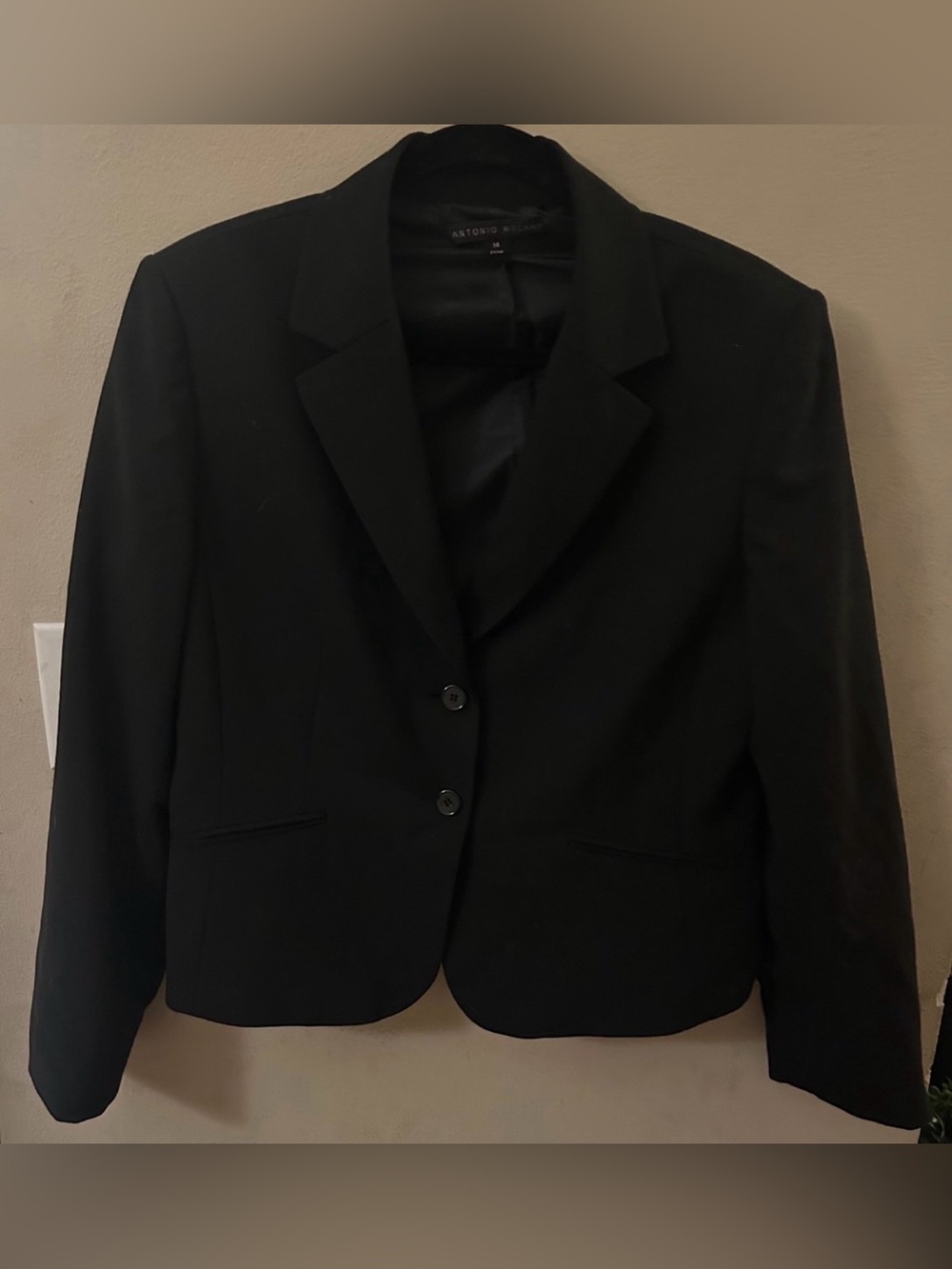 ANTONIO MELANI Black Classic Two-Button Blazer